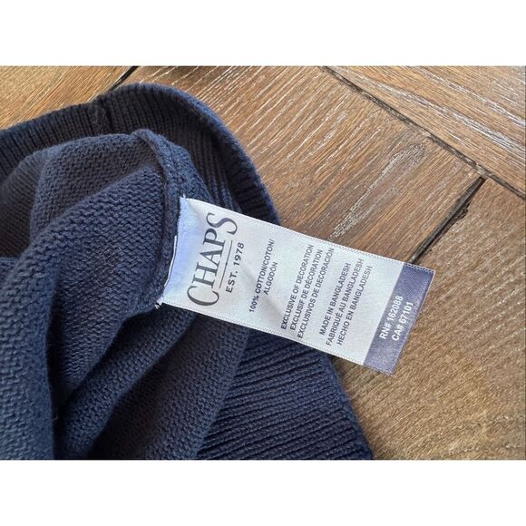 NWT Chaps American Flag Sweater In Navy Men’s Size Large - Picture 8 of 8